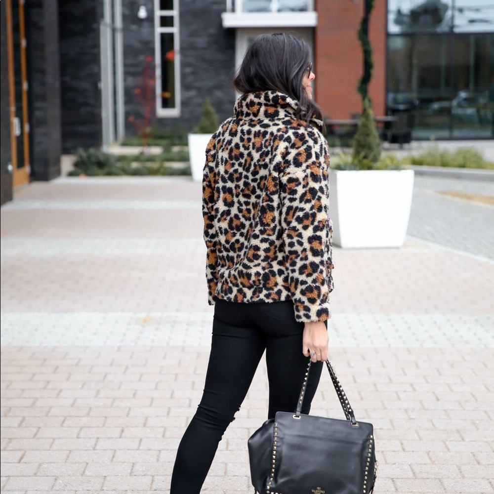 NWT J. Crew Leopard Sherpa sz L ✨ - Picture 3 of 3